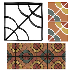 Черный Квадратные пластиковые формы для бетона, для самостоятельной укладки брусчатки, камней, садовых ступеней, чёрные, 417x406x40 мм