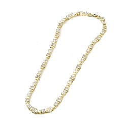 Real 18K Gold Plated Brass Micro Pave Cubic Zirconia Chain Necklaces, Real 18K Gold Plated, 18-1/4 inch(46.5cm)