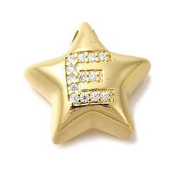 Letter E Стойка металлическая латунная микропрофилированная кубическая циркония подвески, долговечный, без кадмия и без свинца, буквы, реальный 18 k позолоченный, Письмо E, 15.5x16.5x5.5 мм, отверстие : 3 мм