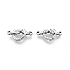 Stainless Steel Color Non-Tarnish 304 Stainless Steel Connector Charms, Heart, Stainless Steel Color, 9x18x3mm, Hole: 1.2mm