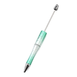 Средний Морско-зеленый Пластиковая ручка-бусина, шариковая ручка со стальным стержнем, для индивидуальной ручки с ювелирными бусинами, средний морской зеленый, 142x11.5 мм