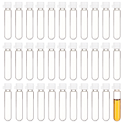 White Clear Glass Bottles, with Plastic Caps, Bead Containers, Pipe, White, 1.5x6.7cm, Inner Diameter: 0.7cm