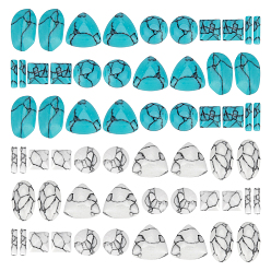 (52) Непрозрачная лаванда 120шт. 10 стили окрашенные синтетические бирюзовые кабошоны, разнообразные, разноцветные, 6~12x6~9.5x2~4.5 мм, 12 шт / стиль