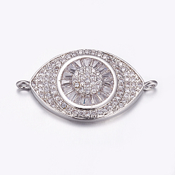 Платина Латунные микро проложить кубических ссылки циркония, долговечный, без свинца и без кадмия, глаз, платина, 16x29x4 мм, отверстие : 1.5 мм