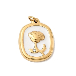 Золотой 304 эмалированная нержавеющая сталь с подвесками из стразов, , ионное покрытие (ip), с целью перехода в кольце, золотые, 19.5x15x3 мм, отверстие : 3.7 мм