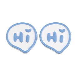 Слово Кабошоны пвх, прорезиненный, синие, слово, 25.5x24.5x2.6 мм