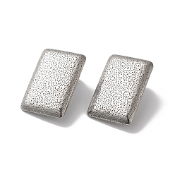Rectangle 304 Stainless Stud Earring Findings, with Vertical Loops, Stainless Steel Color, Rectangle, 25x17mm, Hole: 2.5mm, Pin: 0.8mm