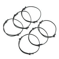 Black Korean Waxed Polyester Cord Bracelet Making, for Jewelry Making Supplies, Black, Adjustable Diameter: 40~70mm
