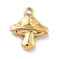 Золотой Вакуумное покрытие pvd 201 машинная полировка нержавеющей стали подвески, гриб, золотые, 13x12x3.5 мм, отверстие : 1.2 мм