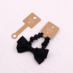 Верблюжий Бумажные карточки для демонстрации резинок для волос, Серебряное штампованное слово ручной работы с любовью, верблюжие, 10x4 см, 100 шт / комплект