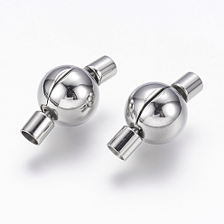 Нержавеющая Сталь Цвет Устойчивы к потускнению 304 застежки европейского типа из нержавеющей стали, круглые, цвет нержавеющей стали, 18x10 мм, отверстие : 3 мм