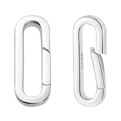 925 Sterling Silver Plated 925 Sterling Silver Spring Gate Ringsed, 925 Sterling Silver Plated, 20x7x2mm