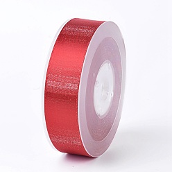 Brique Rouge Ruban satin polyester double face, avec couleur argent métallique, firebrick, 1 pouces (25 mm), à propos de 100yards / roll (91.44m / roll)