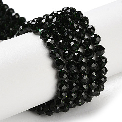 Goldstone Vert Synthétiques verts Goldstone brins de perles, facette, ronde, 4mm, Trou: 0.6mm, Environ 94 pcs/chapelet, 14.80'' (37.6 cm)