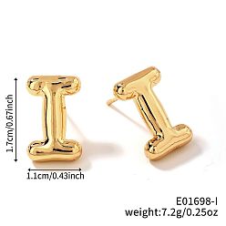 Letter I Латунь серьги, золотые, Буква "i", 17x11 мм