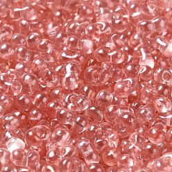Light Salmon Baking Glass Seed Beads, Peanut, Light Salmon, 5.5~6x3~3.5x3mm, Hole: 1~1.2mm