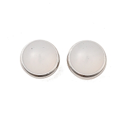 Платина Силиконовые гайки для ушей, с латунной фурнитурой , полукруглый, платина, 6x4 мм, отверстие : 0.5 мм