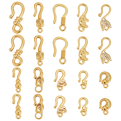 Золотой 20 шт. 10 стили застежек-крючков из нержавеющей стали, золотые, 9~17x5~8 мм, 2 шт / стиль