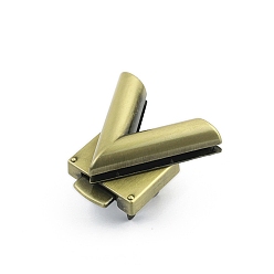 Brushed Antique Bronze Замки для кошельков из цинкового сплава в форме буквы V, для самостоятельного изготовления сумок, щеткой античная бронза, 39x46 мм