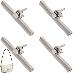 Платина 4 шт. цинковый сплав поворотный замок застежка для сумки кошелек защелка, платина, 2.4x9.5 см