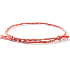 Коралловый Плетеные браслеты из хлопкового шнура в стиле бохо, двухслойные браслеты для женщин, коралл, внутренний диаметр: 11 дюйм (28 см)