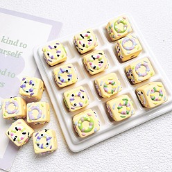 Шампанско-Желтый Непрозрачные акриловые бусины, бусины ручной работы, кубические, шампанское желтый, 16x16 мм, отверстие : 3.5 мм