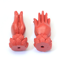 FireBrick Palm Cinnabar Beads, FireBrick, 29x13x13mm, Hole: 2~3mm