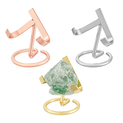 (52) Непрозрачная лаванда 3шт. 3 стили подставки для демонстрации изделий из необработанного железа и камня, кристаллический минерал, разноцветные, 5x6~6.2x6.6~7 см, 1 шт / стиль