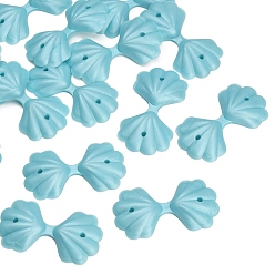 Shell Shape Силиконовые бусины, фокусные бусы, голубой, формы раковины, 55x29x6 мм, отверстие : 2 мм