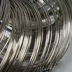 Platinum Steel Memory Wire, for Wrap Bracelets Making, Nickel Free, Platinum, 22 Gauge, 0.6mm, 2500 circles/1000g