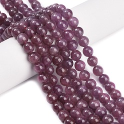 Grade AA Натуральные рубиновые бисерные пряди, круглые, класс АА, 6 мм, отверстие : 0.8 мм, около 68 шт / нитка, 16.93 дюйм (43 см)