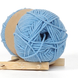 Light Sky Blue Cotton Cord, Twisted Cotton Rope, For DIY Crafts Handmade Project, Light Sky Blue, 2.5mm