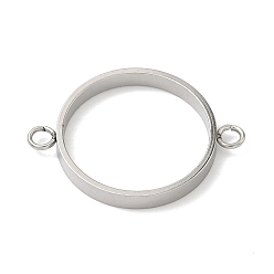 Нержавеющая Сталь Цвет 304 Подвески-коннекторы с открытой задней частью из нержавеющей стали, для diy уф смолы, эпоксидная смола, Прессованные цветочные украшения, плоско-круглые, цвет нержавеющей стали, 22x30x3 мм, отверстие : 2.5 мм, внутренний диаметр: 20 мм