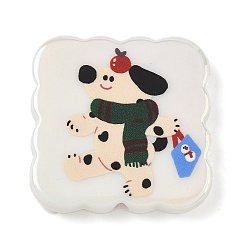 Собака Акриловые бусины, бисерные аксессуары ручной работы, собака, 32x32x5.5 мм, отверстие : 2.5 мм