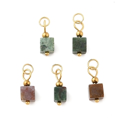 (RRHB277) Кристалл на подкладке из медово-бежевого цвета Природного индийского агата подвески, подвески suqare с 304 петлями из нержавеющей стали, золотые, 16x6x6 мм, отверстие : 3.5 мм