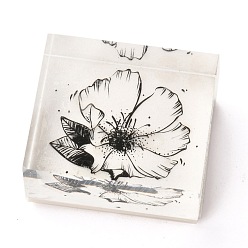 Цветок Акриловые и резиновые штампы, для скрапбукинга diy craft card, прямоугольные, цветочным узором, 3.1x3.6x1.8 см