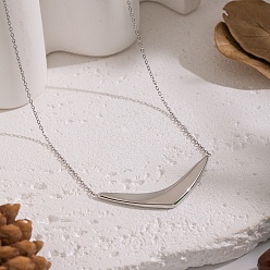 Нержавеющая Сталь Цвет Минималистичные 304 ожерелья с V-образной подвеской из нержавеющей стали, цвет нержавеющей стали, 15.94 дюйм (40.5 см)