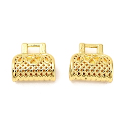 Настоящее золото 18K Поручни из латунной трубки, сумочка, стойки покрытие, долговечный, без свинца и без кадмия, реальный 18 k позолоченный, 16x16x9 мм, отверстие : 3x4.5 мм, внутренний диаметр: 8.5x6 мм