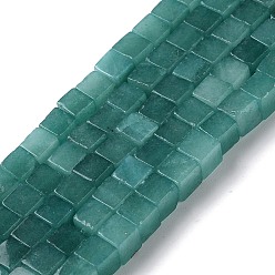 чирок Природные окрашенные белого нефрита нитей бисера, кубические, зелено-синие, 6.5x6.5x6.5 мм, отверстие : 1.2 мм, около 60 шт / нитка, 15.16'' (38.5 см)