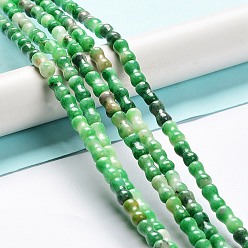 Green Natural Quartz Beads Strands, Dyed, Bone, Green, 10x5mm, Hole: 0.6mm, about 41pcs/strand, 15.75~16.14 inch(40~41cm)