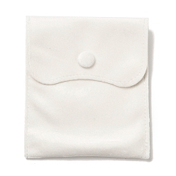 Белый Бархат ювелирных пакеты, подарочные пакеты для ювелирных изделий с кнопкой, для хранения колец, ожерелья, сережек, браслета, прямоугольные, белые, 11.9x11x0.2 см