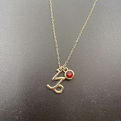 Козерог Ожерелья из сплава созвездия со стразами Siam Light для женщин и мужчин, золотые, Козерог, 15.75 дюйм (40 см)