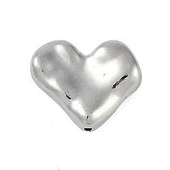 Платина Наберешь металлизации шарики сплава, без свинца и без кадмия, сердце, платина, 13x15.5x5 мм, отверстие : 1.4 мм