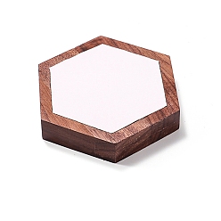 Шестиугольник Бархатные и деревянные шкатулки, браслет дисплей, шестиугольник, 10x8.7x1.8 см