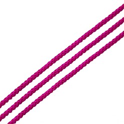 Фуксиновый Экологически чистые окрашенные круглые нейлоновые хлопковые шнуры с нитками, красно-фиолетовые, 1 мм, 20 ярдов / рулон