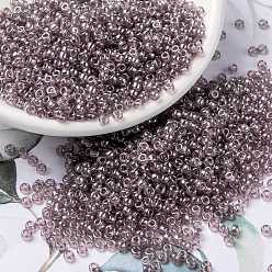 (RR168) Transparent Smoky Amethyst Luster Миюки круглые бусины рокайль, японский бисер, 8/0, (rr 168) прозрачный дымчатый аметистовый блеск, 3 мм, отверстие : 1 мм, Около 422~455 шт / 10 г