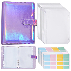 (52) Непрозрачная лаванда Наборы для хранения игл для вязания крючком, a5 мини-фотоальбомы из искусственной кожи, альбомы для сбора фотокарточек, с самоклеящимися пустыми наклейками из ПВХ, a5 мешки из ПВХ с вкладышами, разноцветные