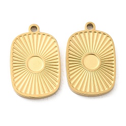 Настоящее золото 18K Ионное покрытие (ip) 316l хирургическая подвеска из нержавеющей стали с настройками кабошона, без никеля , прямоугольные, реальный 18 k позолоченный, лоток : 3 мм, 16x10.5x1.5 мм, отверстие : 1.2 мм
