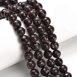 Лепидолит Натуральный лепидолит / пурпурный слюдяный камень бисер пряди, круглые, класс А, 8 мм, отверстие : 1 мм, около 50 шт / нитка, 15.67'' (39.8 см)