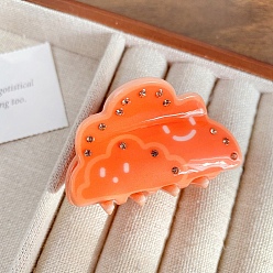 Оранжевый Акриловые заколки для волос на когтях, для женщин девушек, облако с выражением, оранжевые, 55 мм